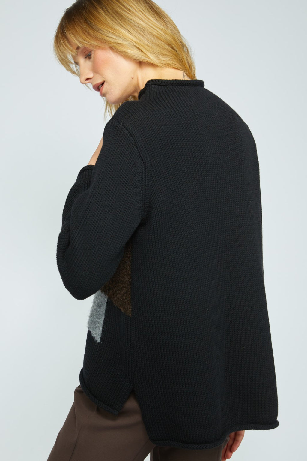Olivia by Habitat's Jigsaw Sweater in Black
