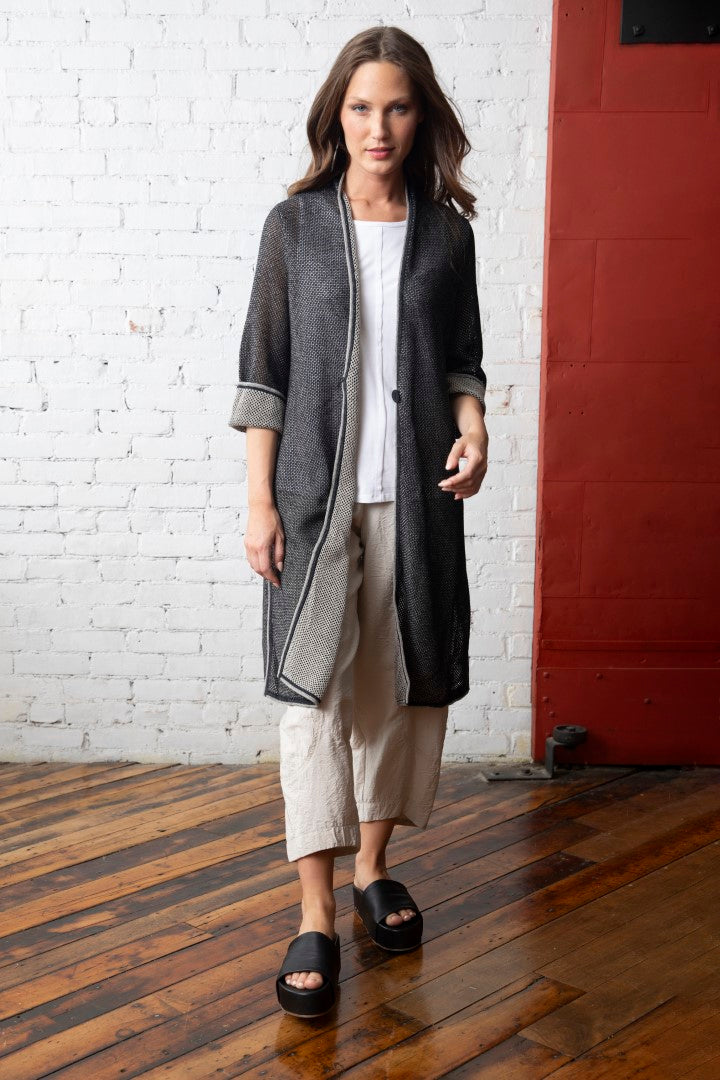 Olivia by Habitat's Mesh Stitch Duster in Black