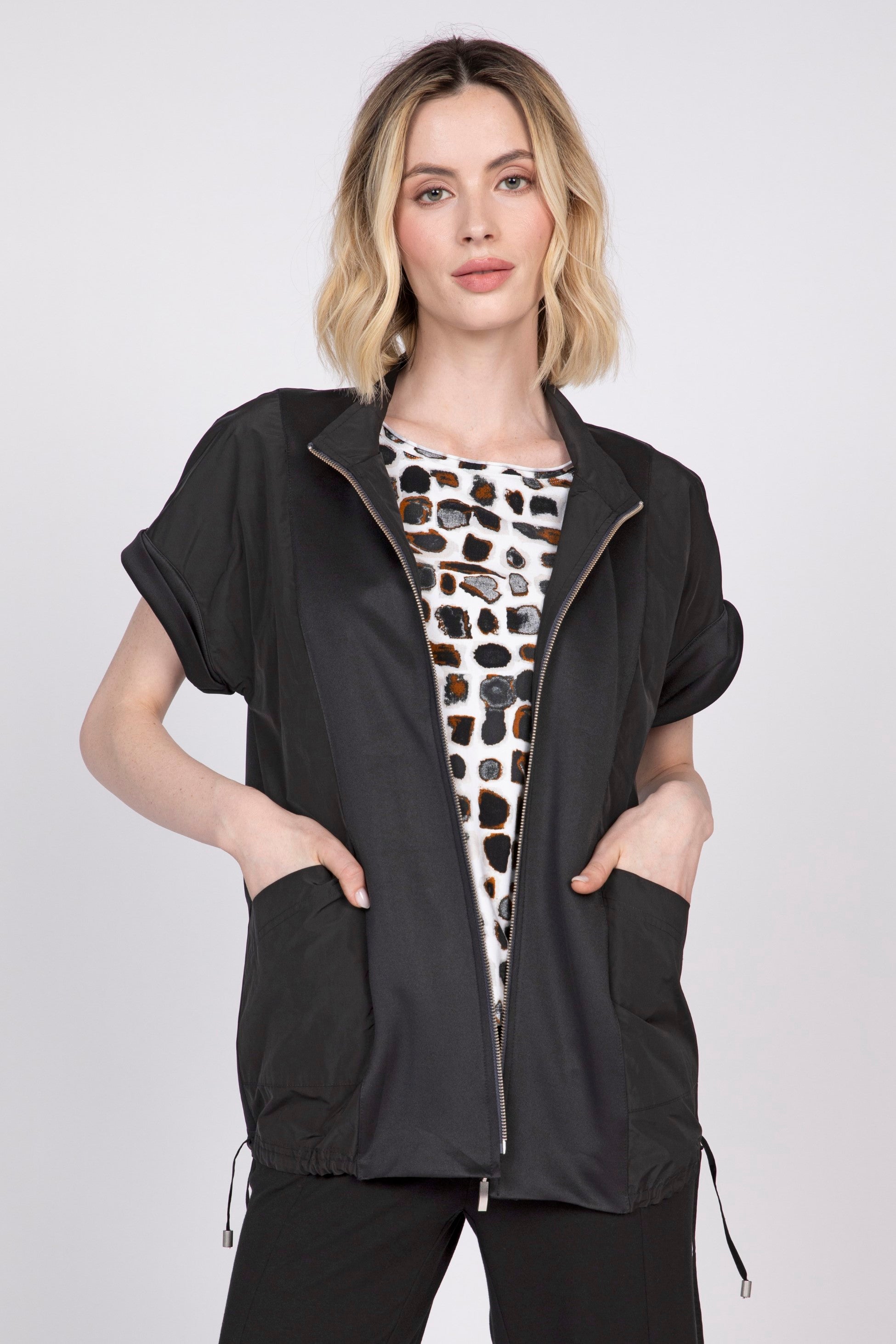 Olivia by Habitat Mixed Media Vest in Black