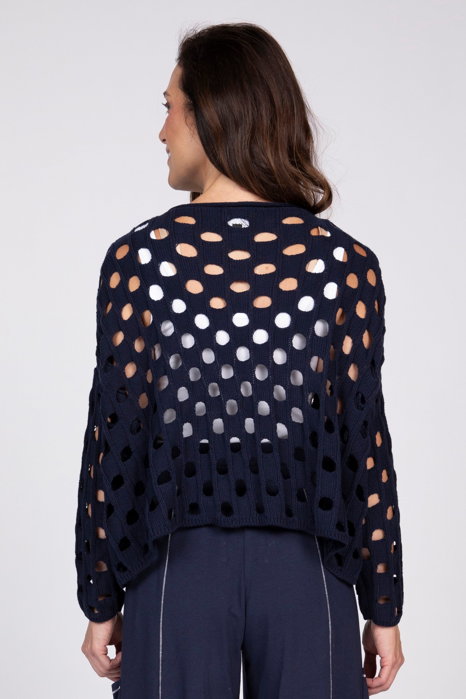 Olivia by Habitat Open Weave Chic Topper in Navy