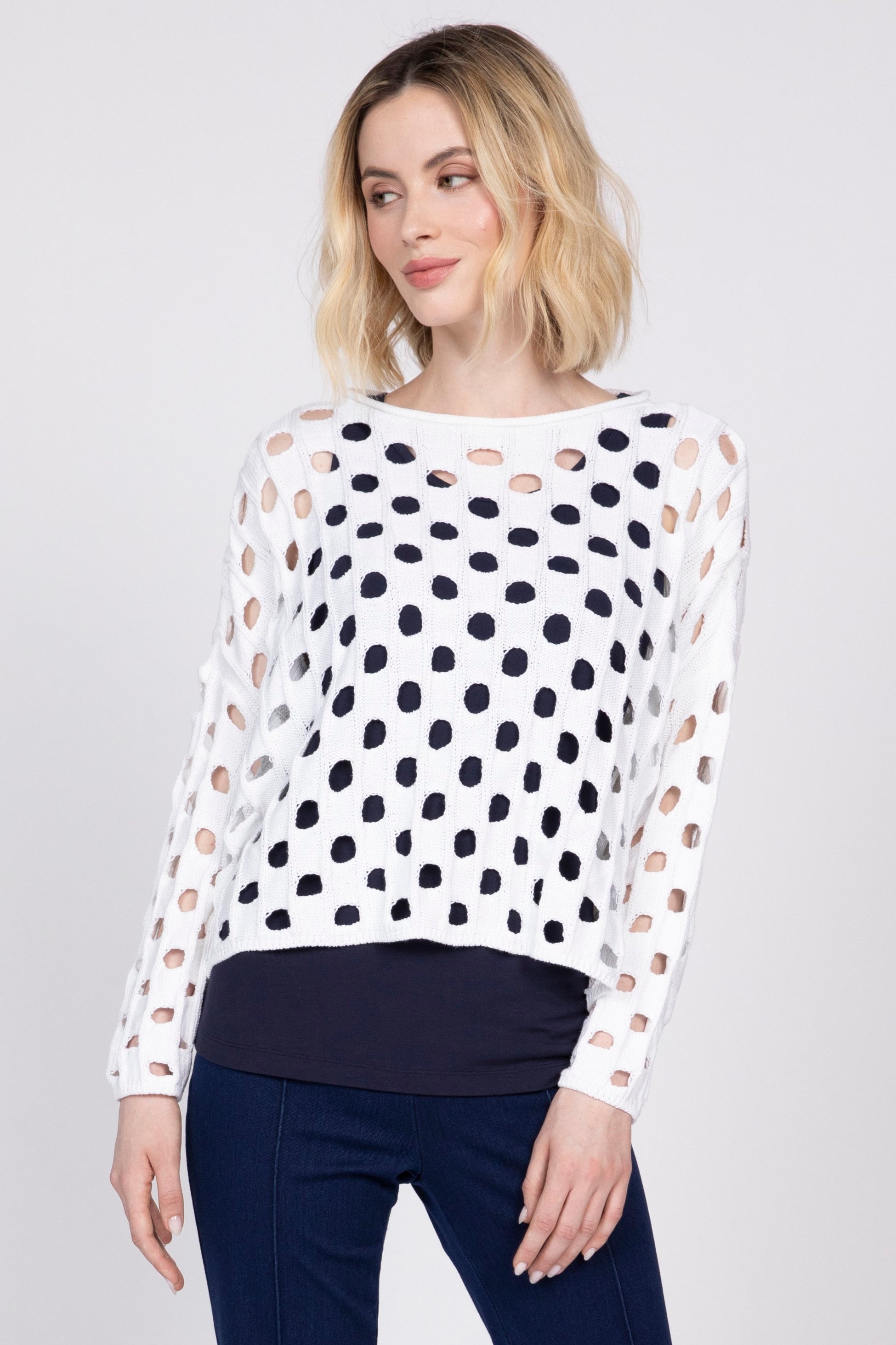 Olivia by Habitat Open Weave Chic Topper in White