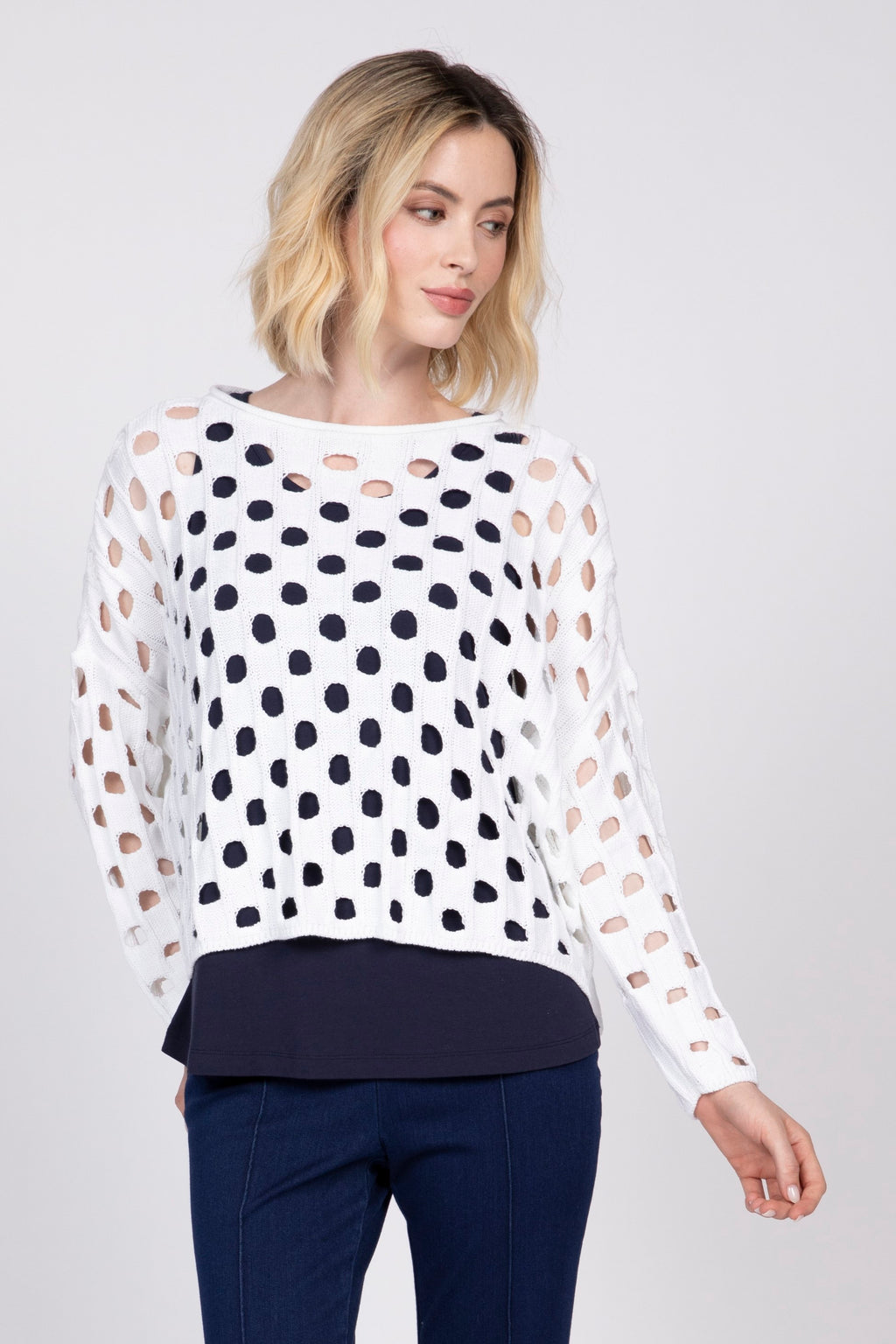 Olivia by Habitat Open Weave Chic Topper in White