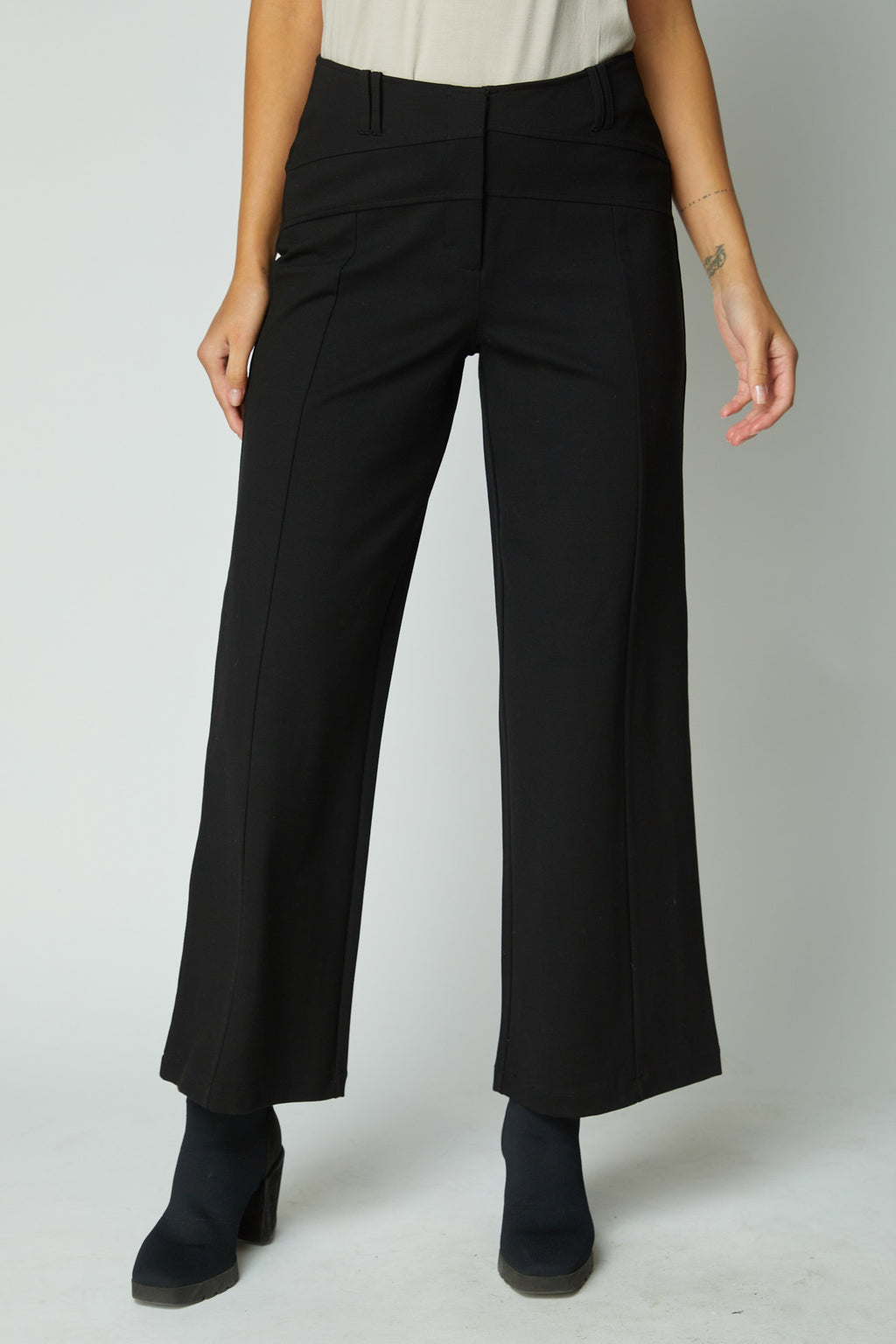 Olivia's Ponte Wide Leg Pant in Black