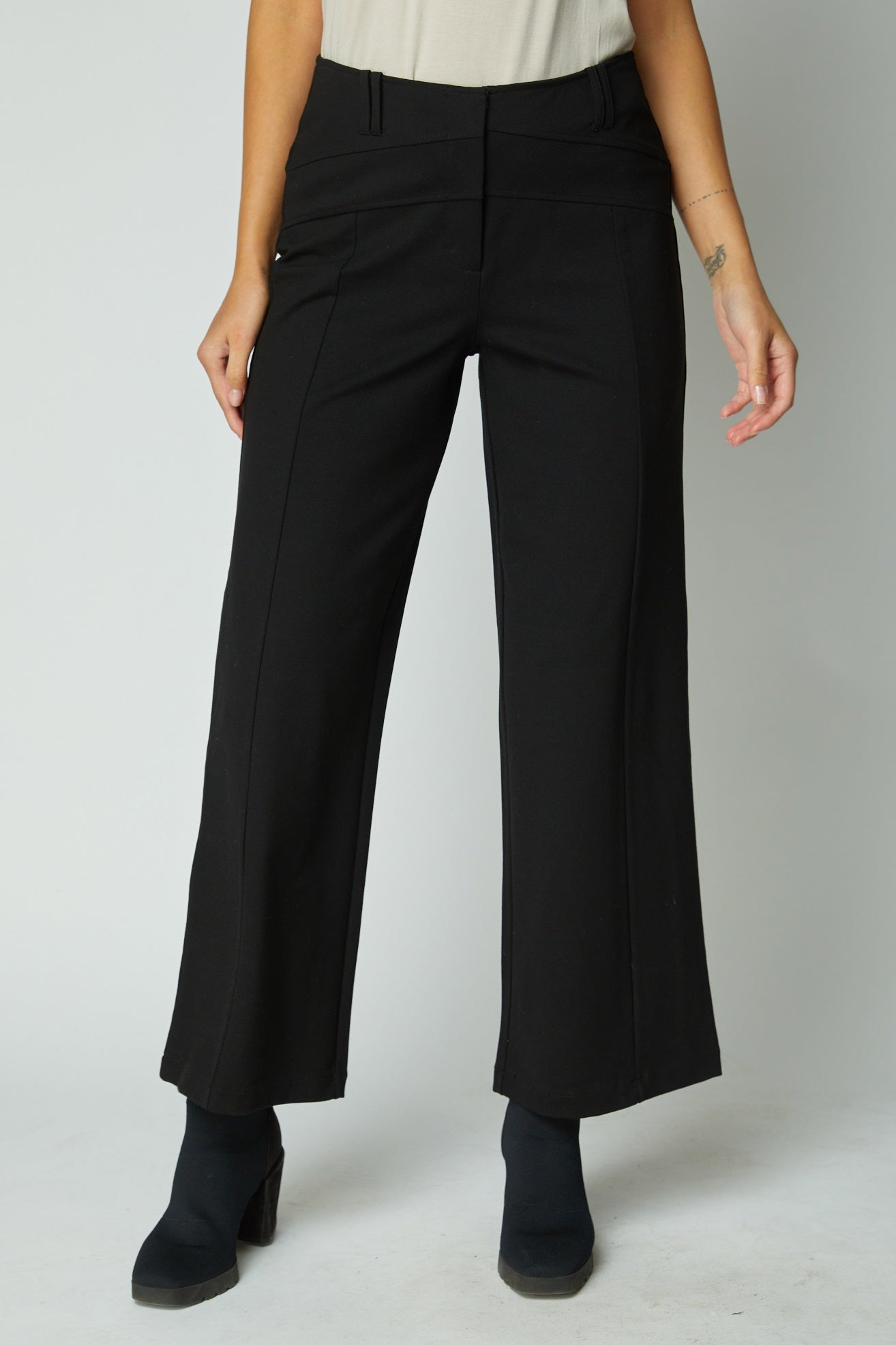Olivia's Ponte Wide Leg Pant in Black