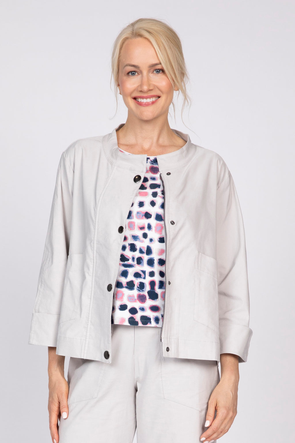 Olivia's Woven Studio Jacket in Sand