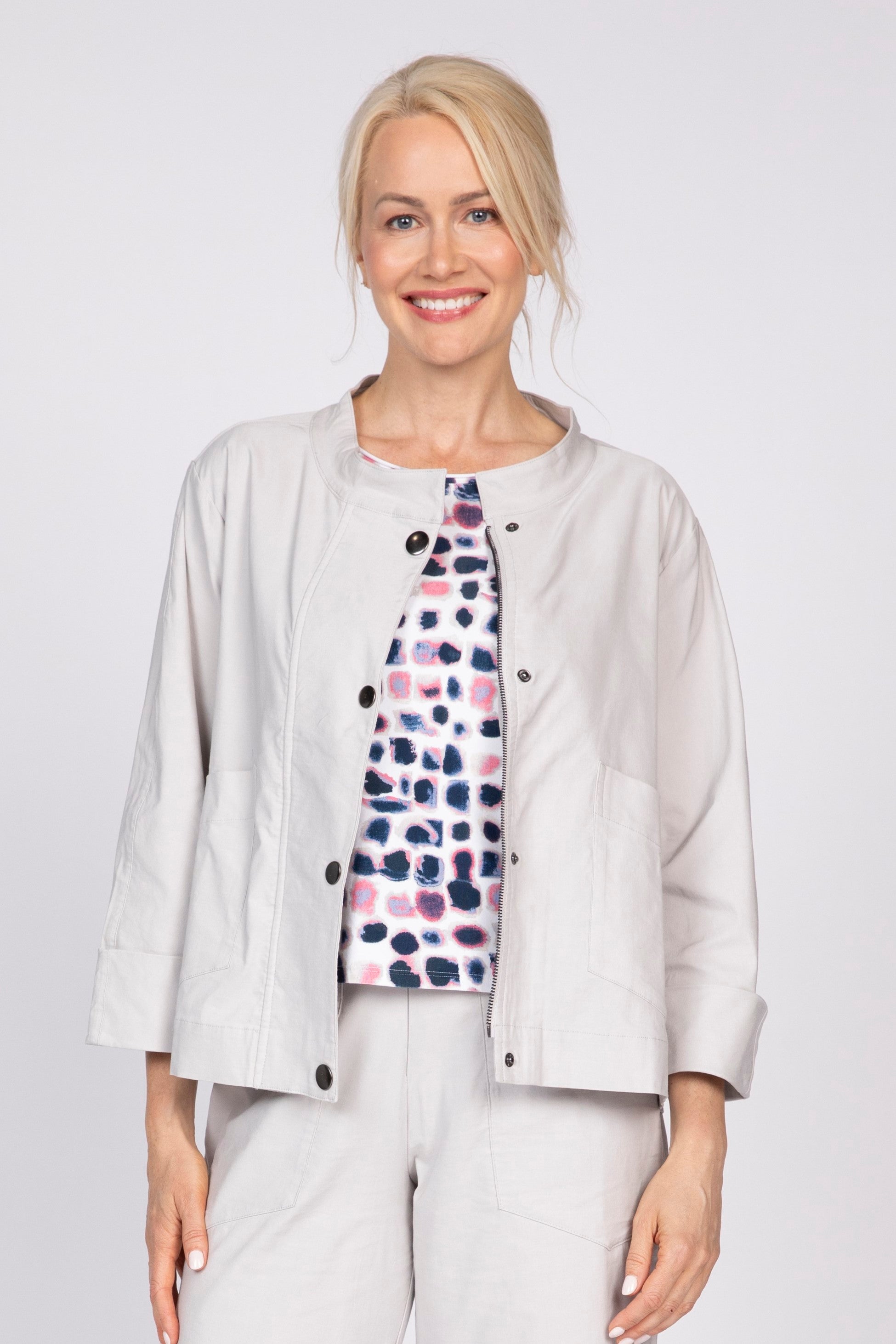 Olivia's Woven Studio Jacket in Sand