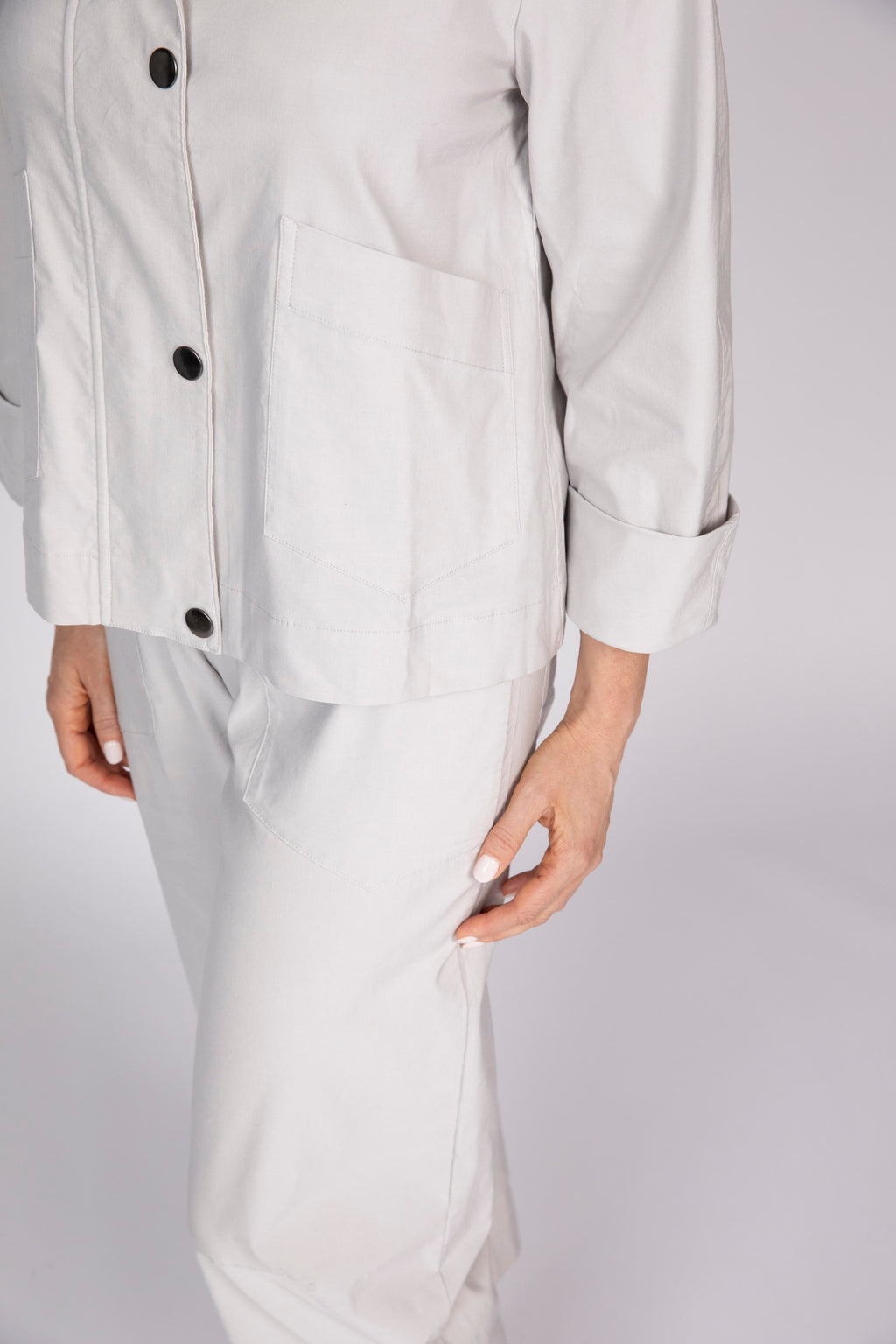 Olivia's Woven Studio Jacket in Sand