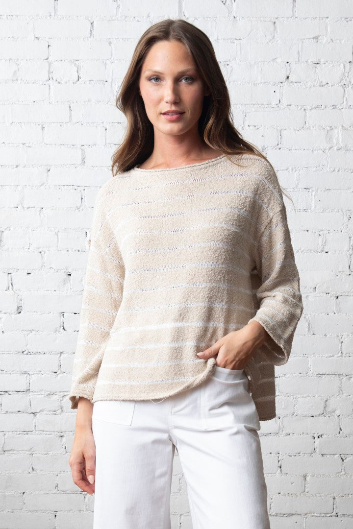 Olivia by Habitat Wave Stripe Pullover in Shell