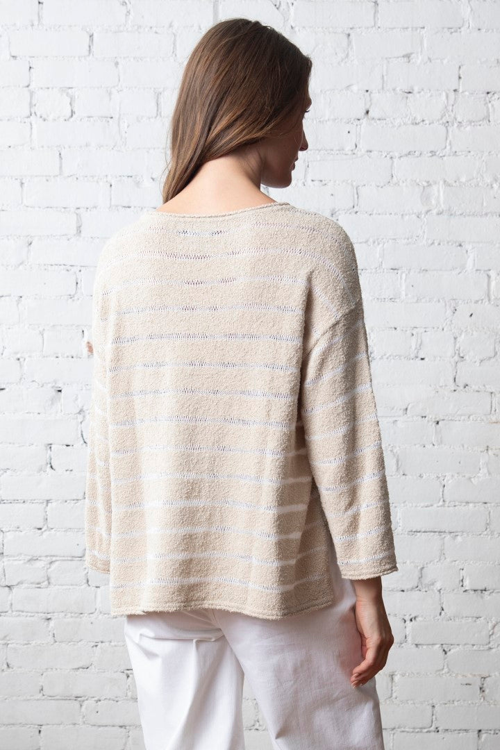 Olivia by Habitat Wave Stripe Pullover in Shell