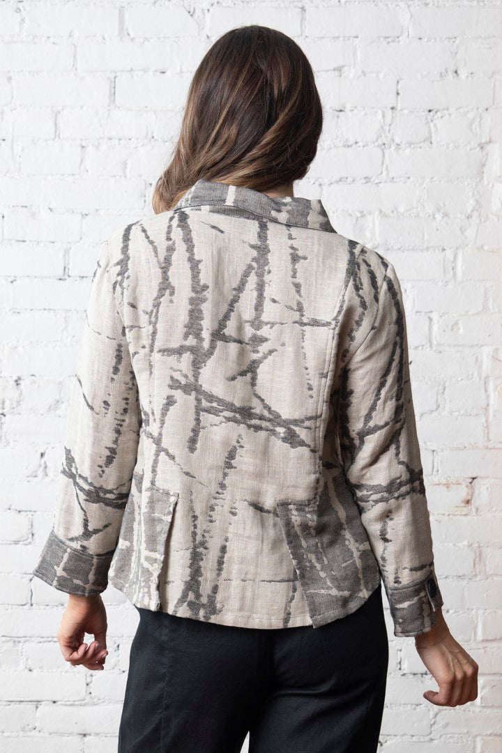 The Yin Yang Jacquard Jacket by Olivia in Shell