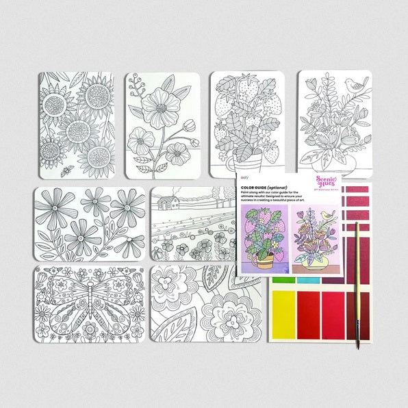Scenic Hues DIY Watercolor Art Kit / Flowers and Gardens