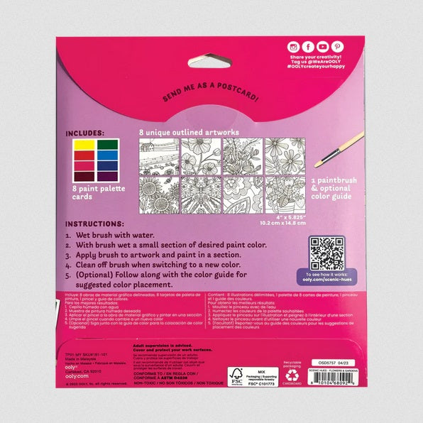 Scenic Hues DIY Watercolor Art Kit / Flowers and Gardens