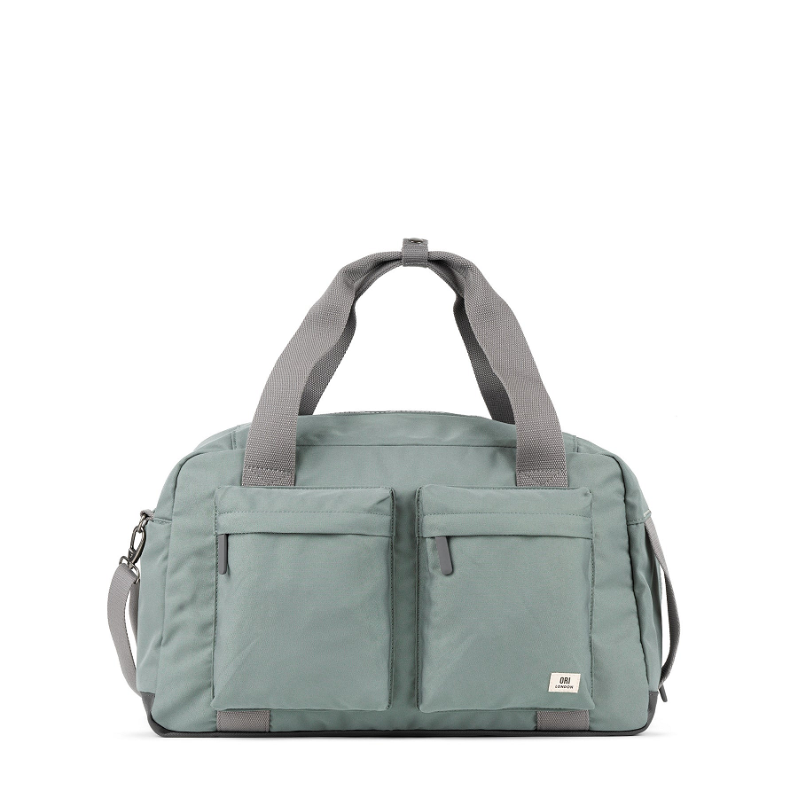 Ori London Gatwick Recycled Canvas Travel Bag Medium in Pewter