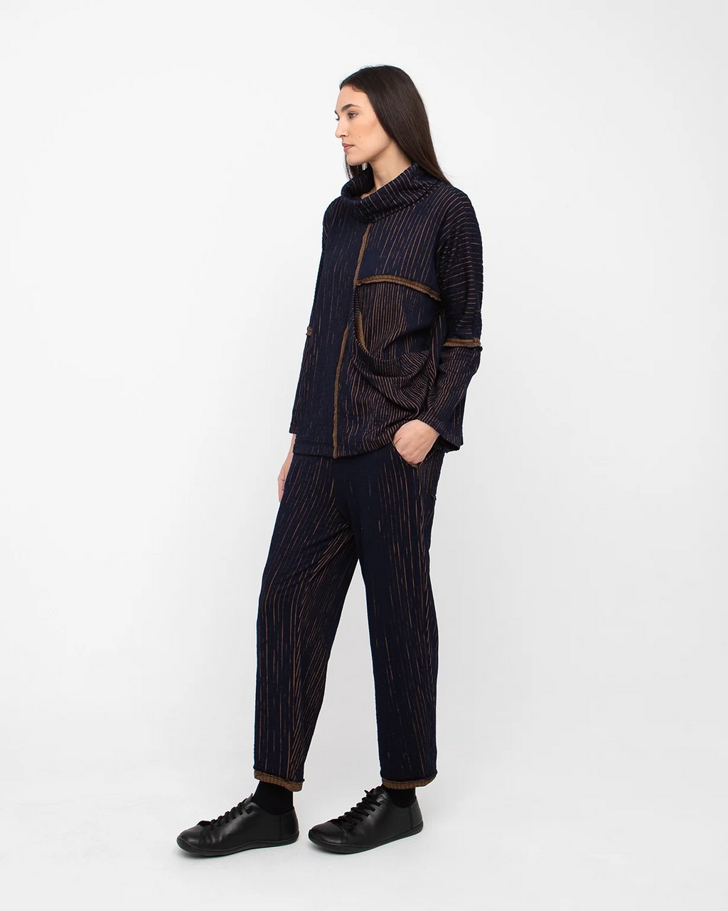Ozai N Ku Margin Pants in Navy / Mustard