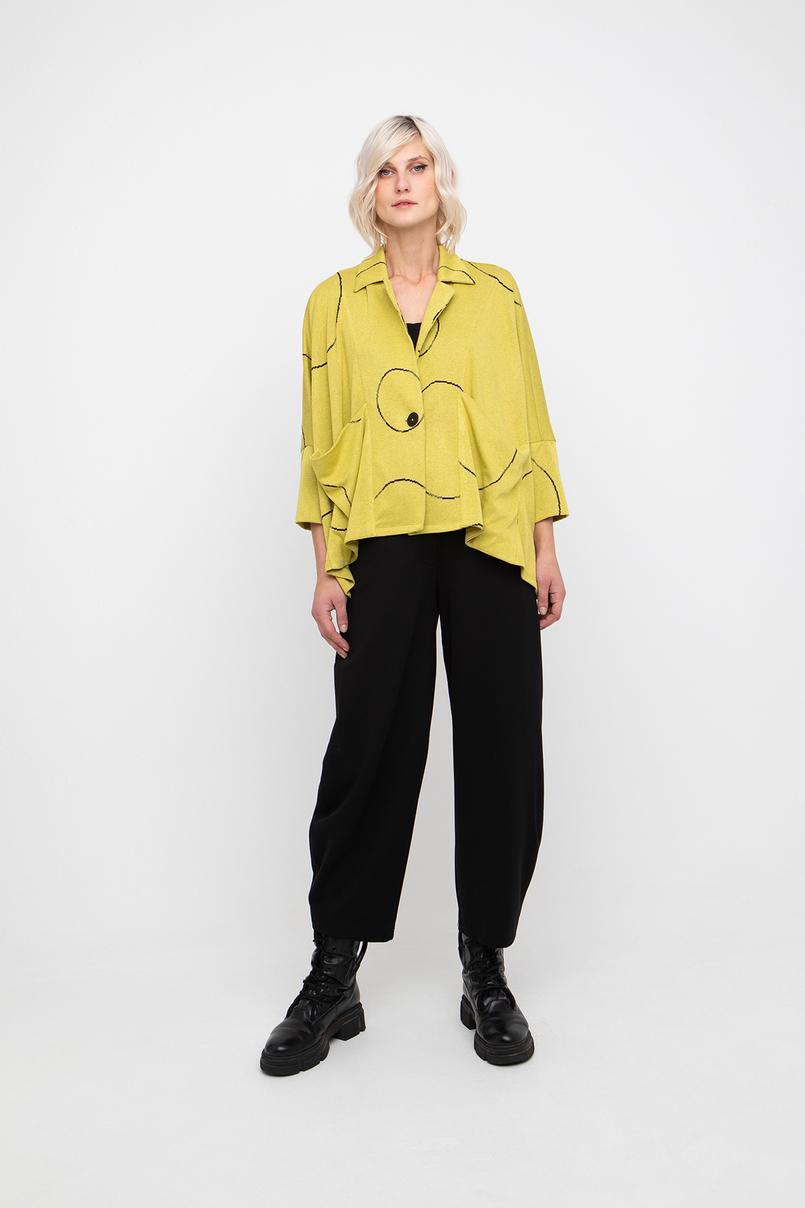 Ozai N Ku's jersey Oversized Cardigan in Lemon