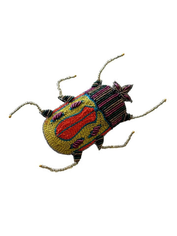 Hand Embroidered Royal Beetle Brooch