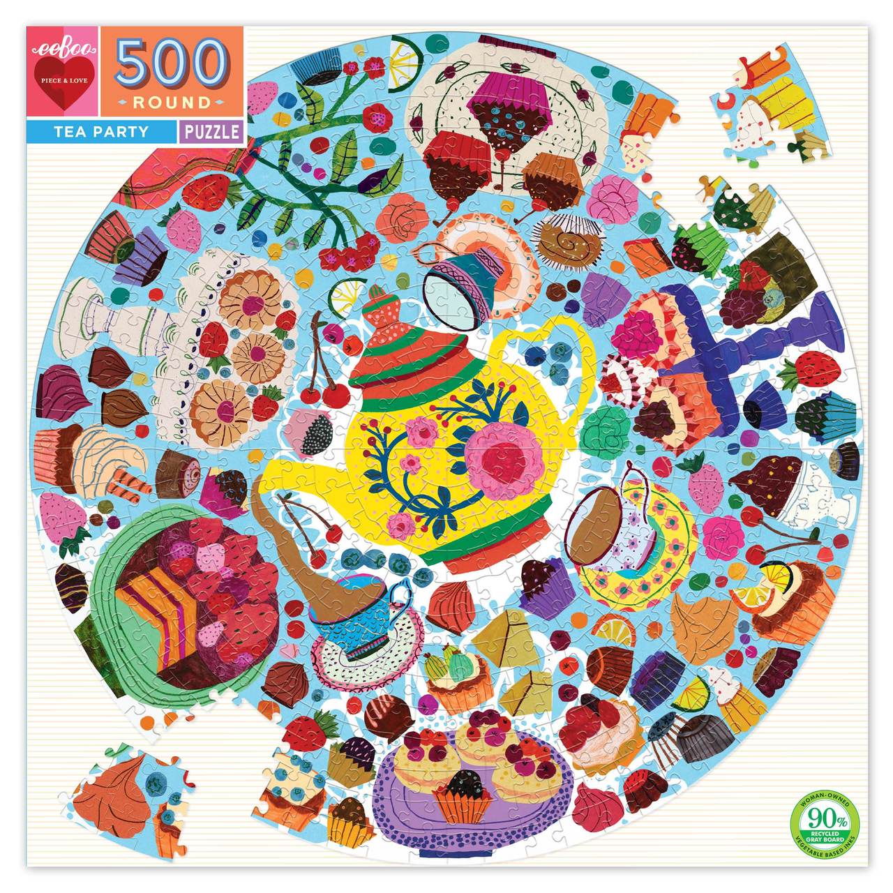 Tea Party 500 Piece Round Puzzle