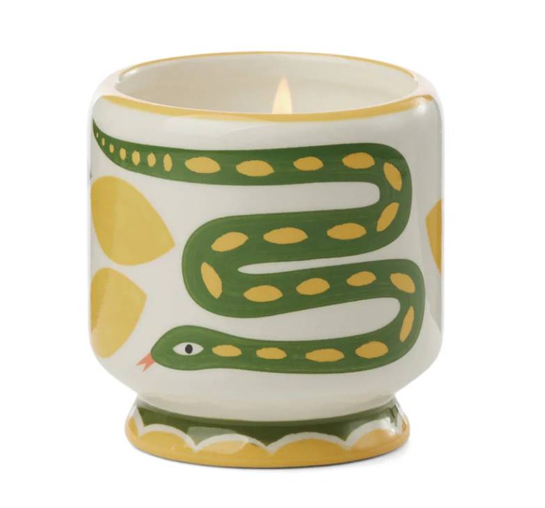 Paddywax A Dopo Handpainted Ceramic Candle Wild Lemongrass Snake