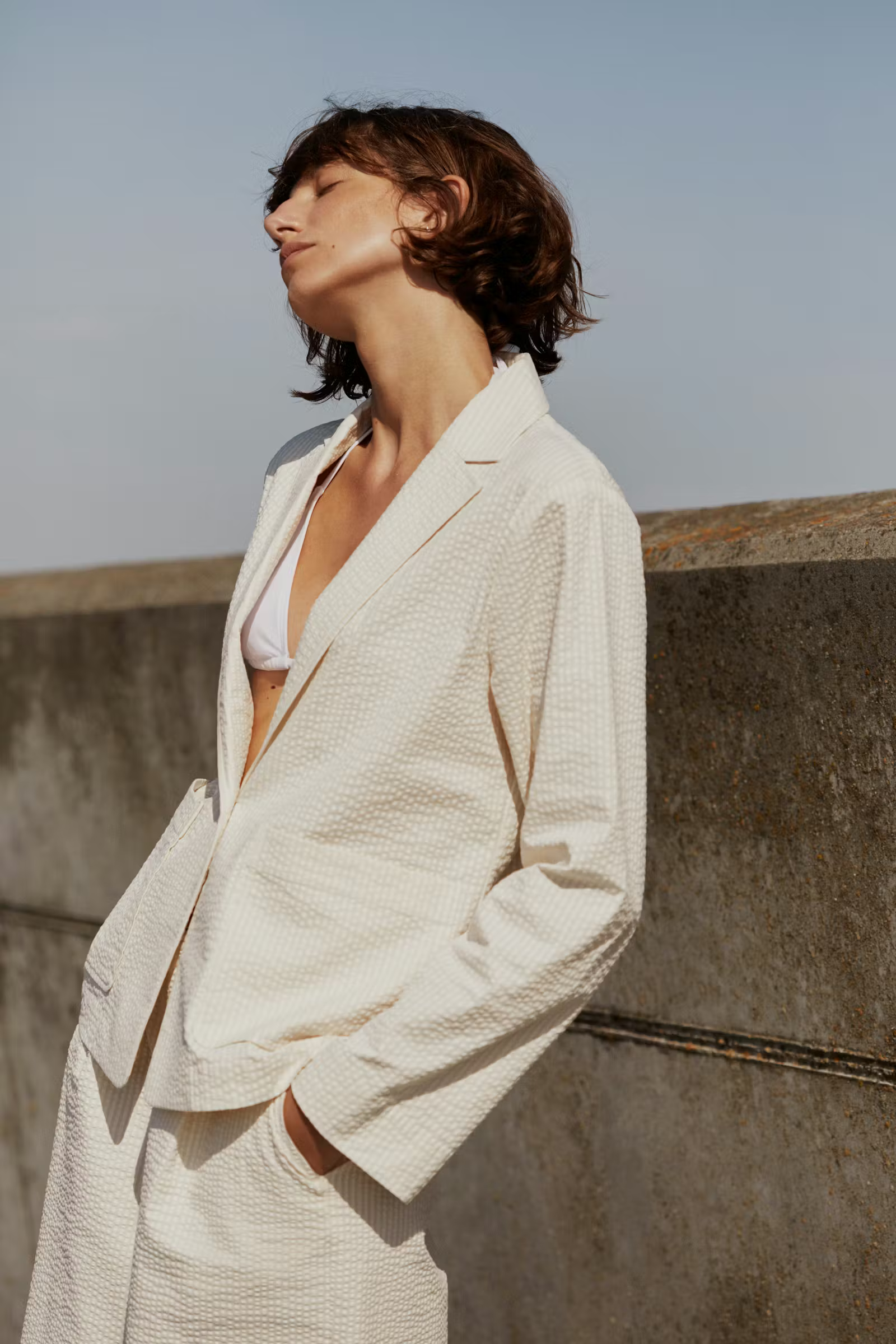Part Two's Briddi Casual Jacket in Whisper White Stripe