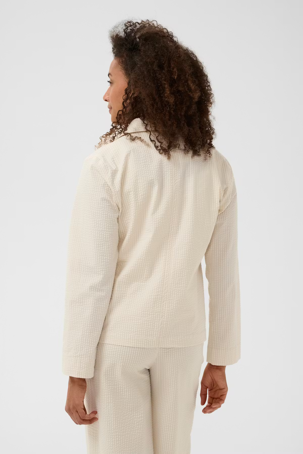 Part Two's Briddi Casual Jacket in Whisper White Stripe