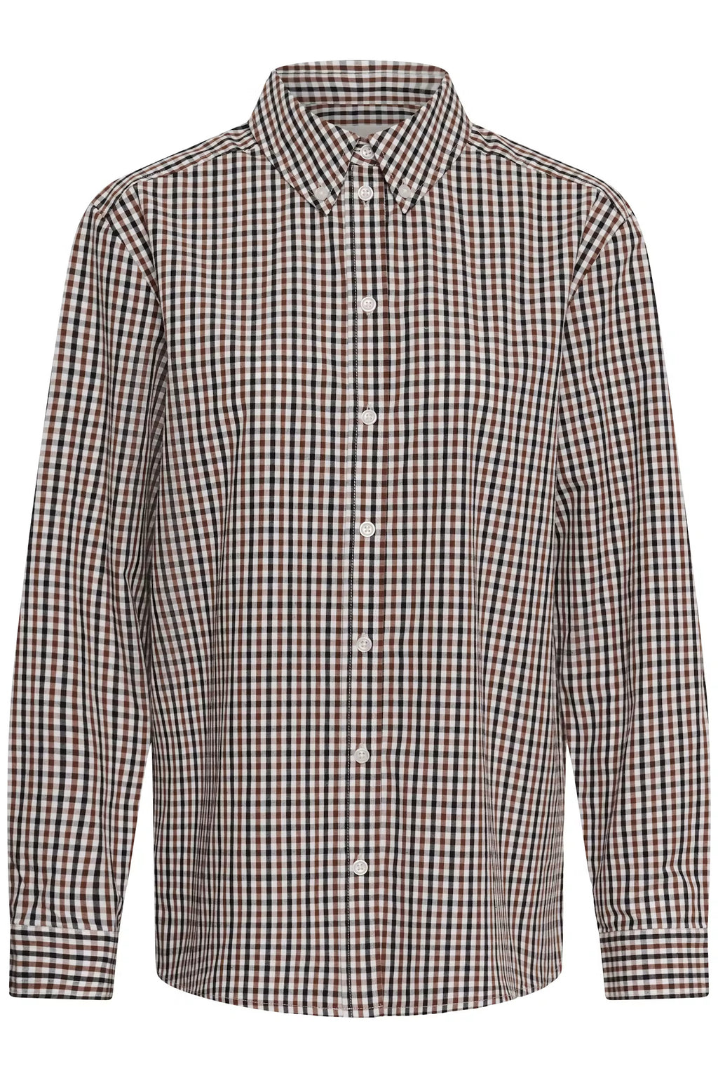 Part Two's Chrestella Check Shirt in Downtown Brown