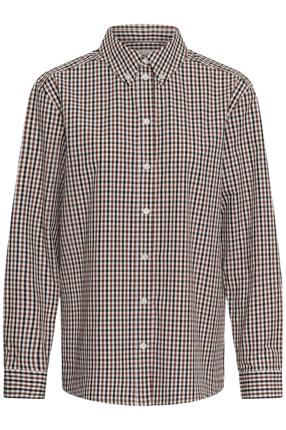 Part Two's Chrestella Check Shirt in Downtown Brown
