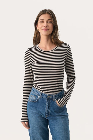 Part Two Emaja T-Shirt in French Oak Stripe