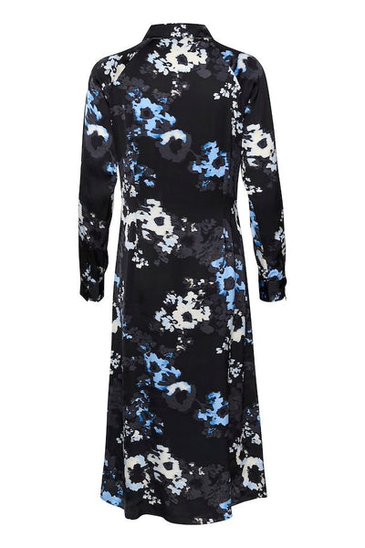 Part Two Lamiya Dress in Dark Navy Blurred Flower