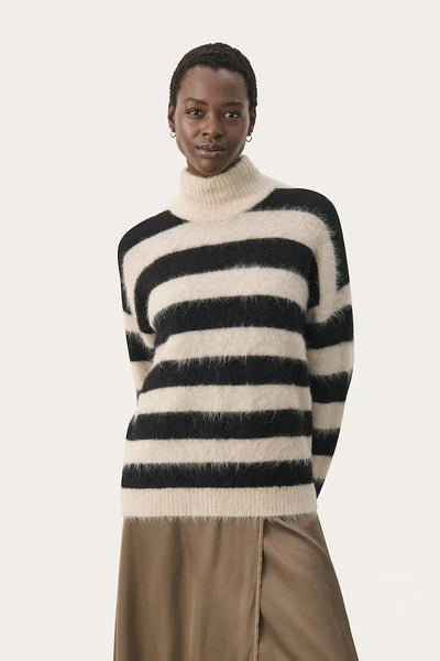 Part Two Liepa Pullover in Black Stripe