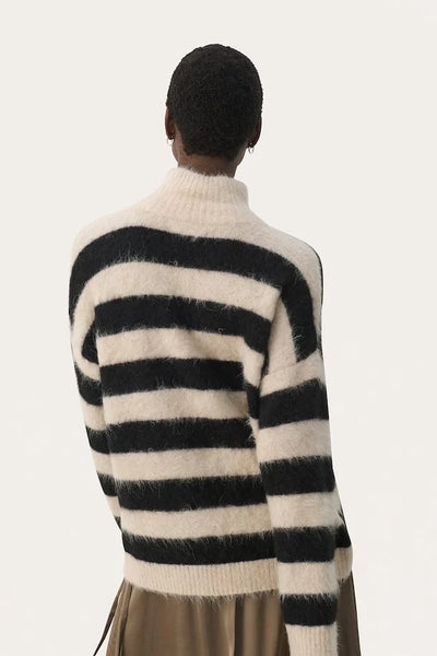 Part Two Liepa Pullover in Black Stripe