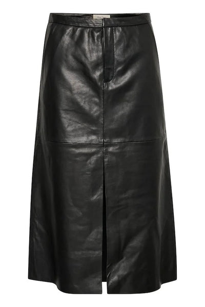 Part Two Lori Leather Skirt in Black