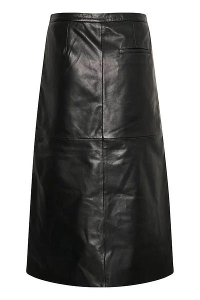 Part Two Lori Leather Skirt in Black