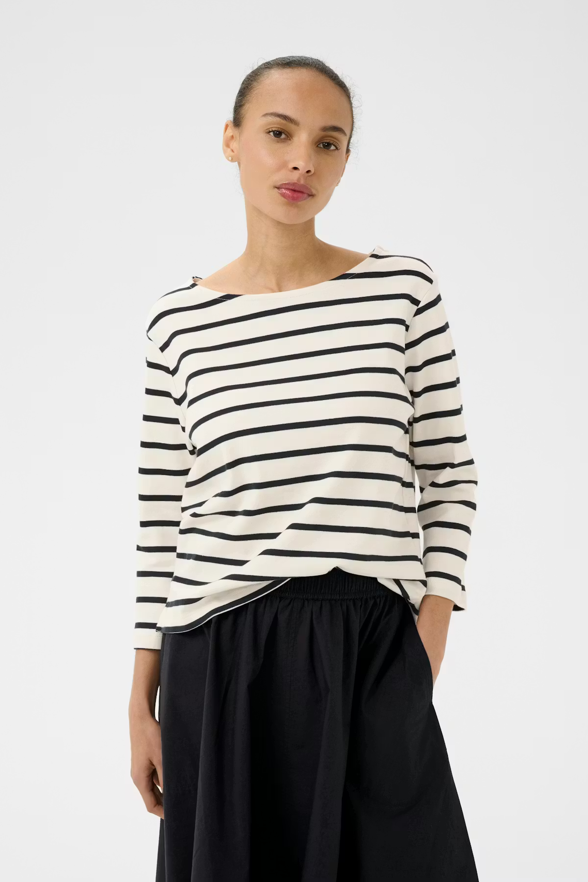 Part Two Nela Tee in Dark Navy Stripe