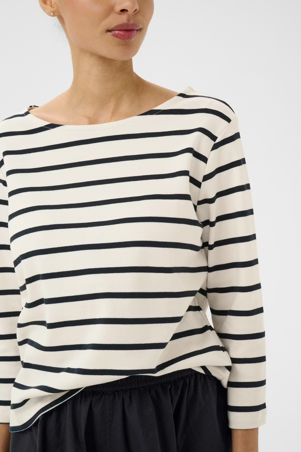 Part Two Nela Tee in Dark Navy Stripe