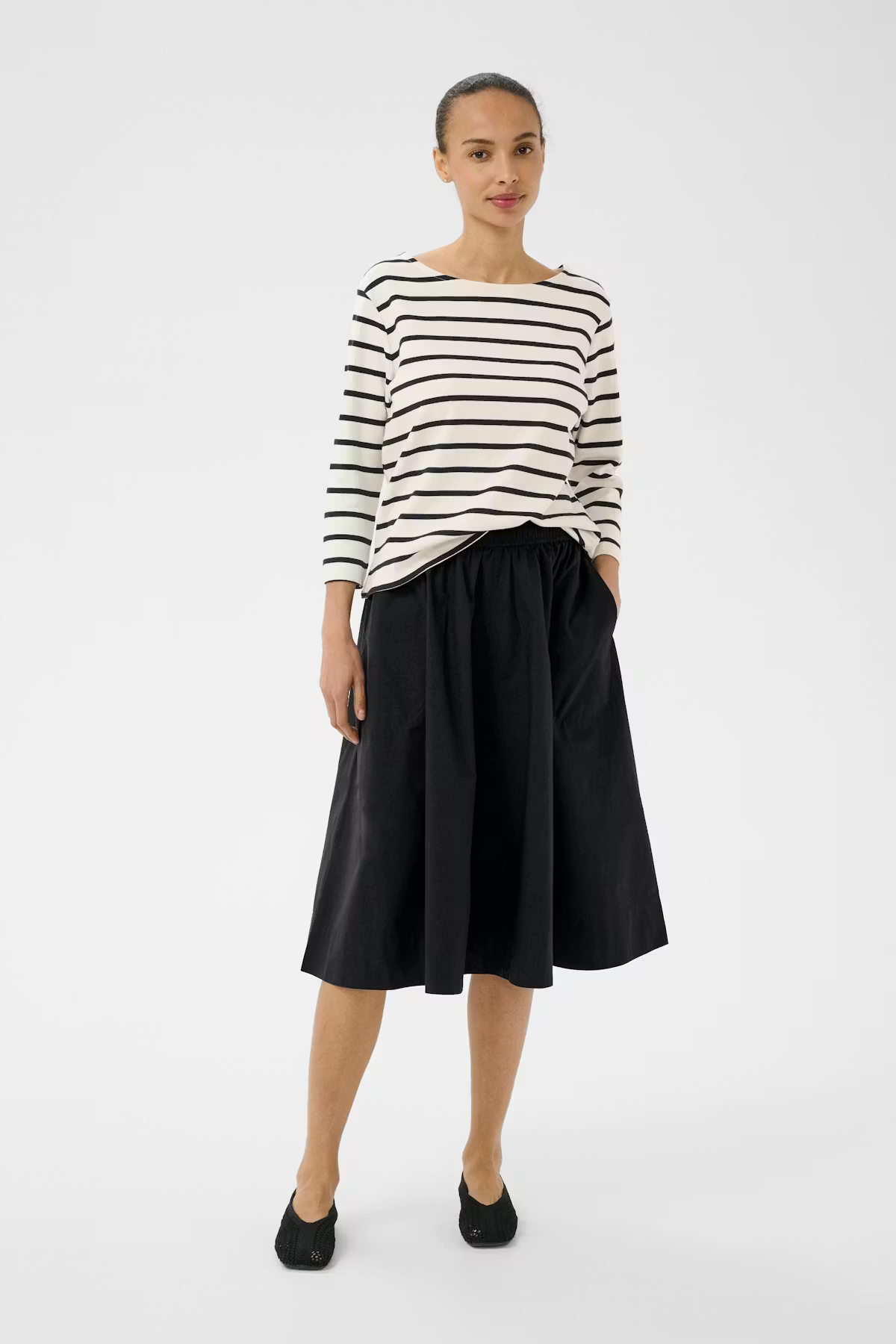 Part Two Nela Tee in Dark Navy Stripe