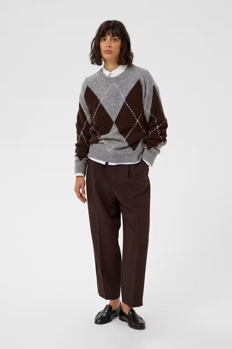 Part Two's Sorayas Sweater in Brown & Grey Check