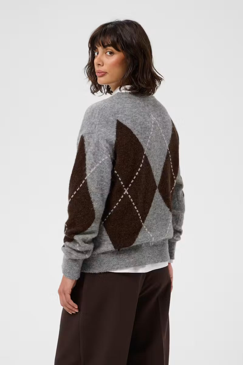 Part Two's Sorayas Sweater in Brown & Grey Check