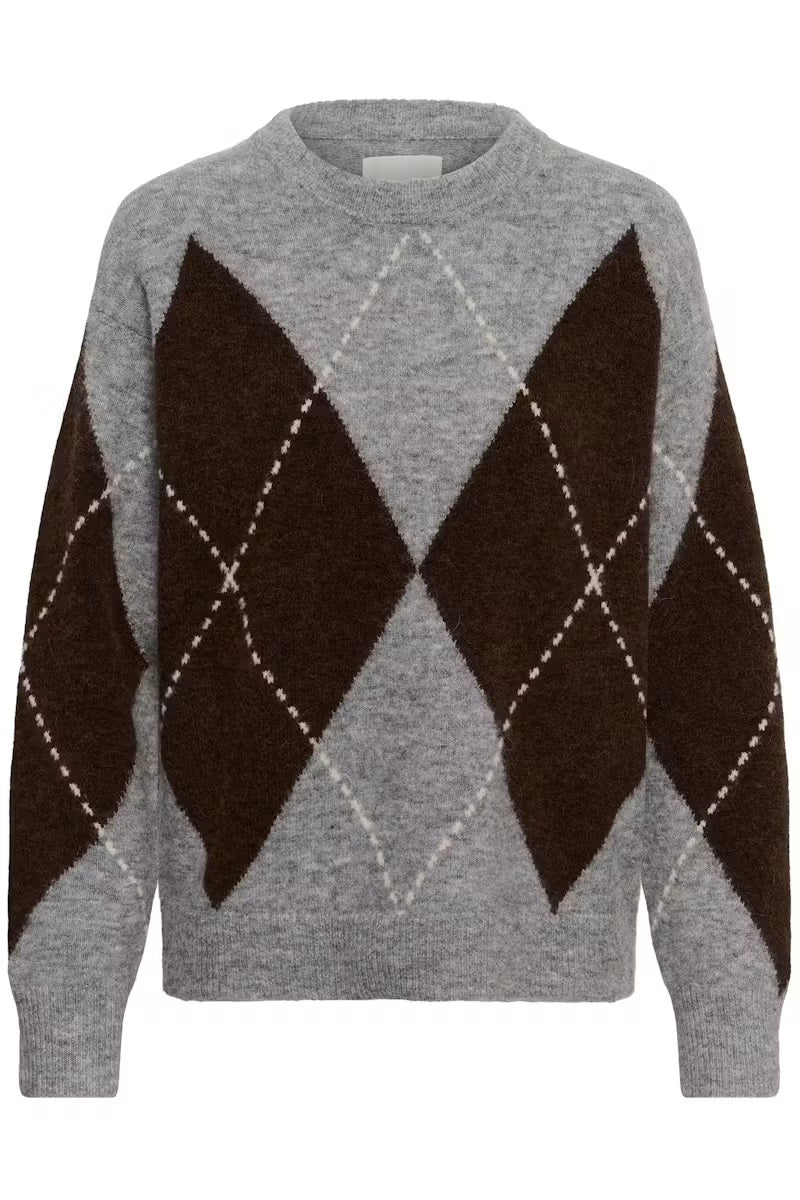 Part Two's Sorayas Sweater in Brown & Grey Check