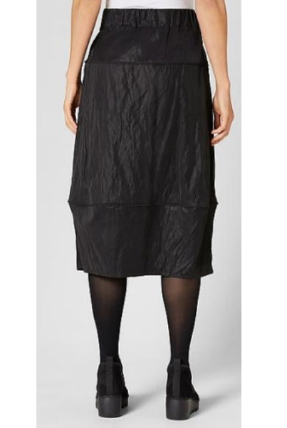 Patrizia Luca Crinkle Midi Skirt in Black