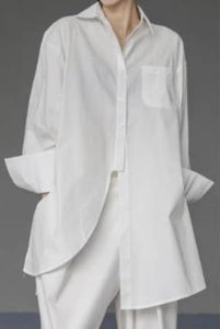 Patrizia Luca Half Buttoned Blouse in White