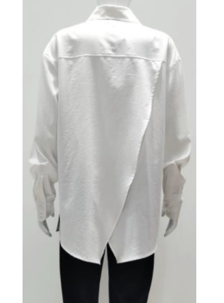 Patrizia Luca Half Buttoned Blouse in White