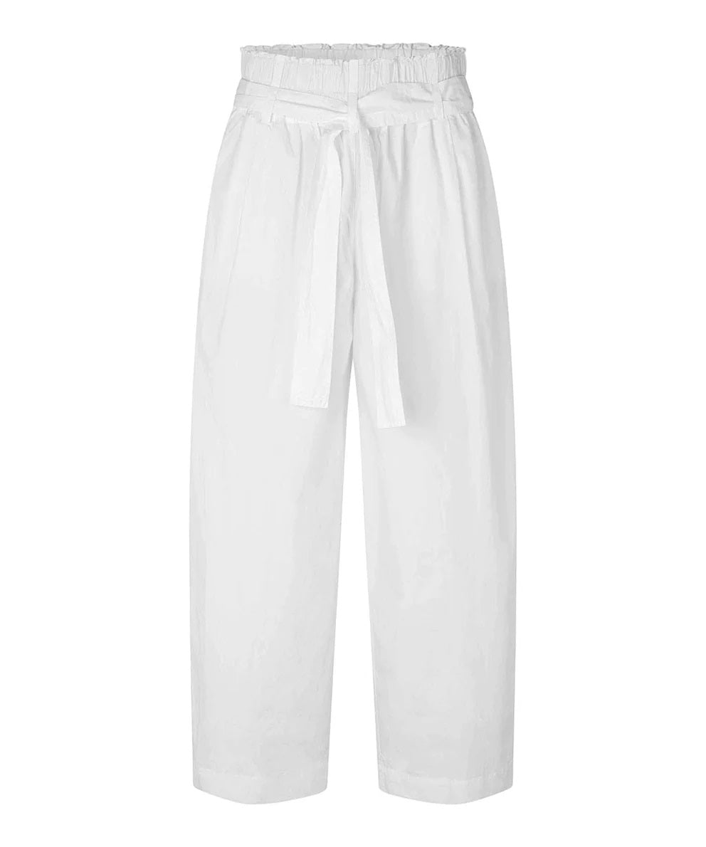 Masai Paziat Wide Leg Pant with Tie Belt in White