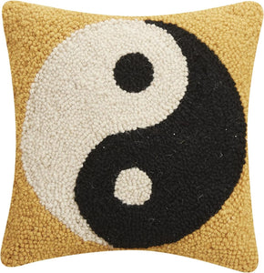 Yin & Yang Hooked Wool Pillow