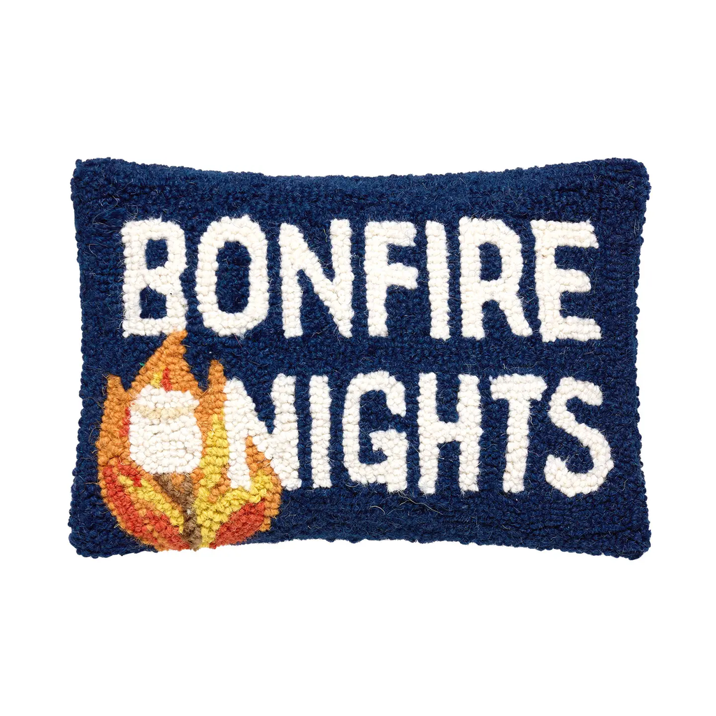 Bonfire Nights Hooked Wool Pillow