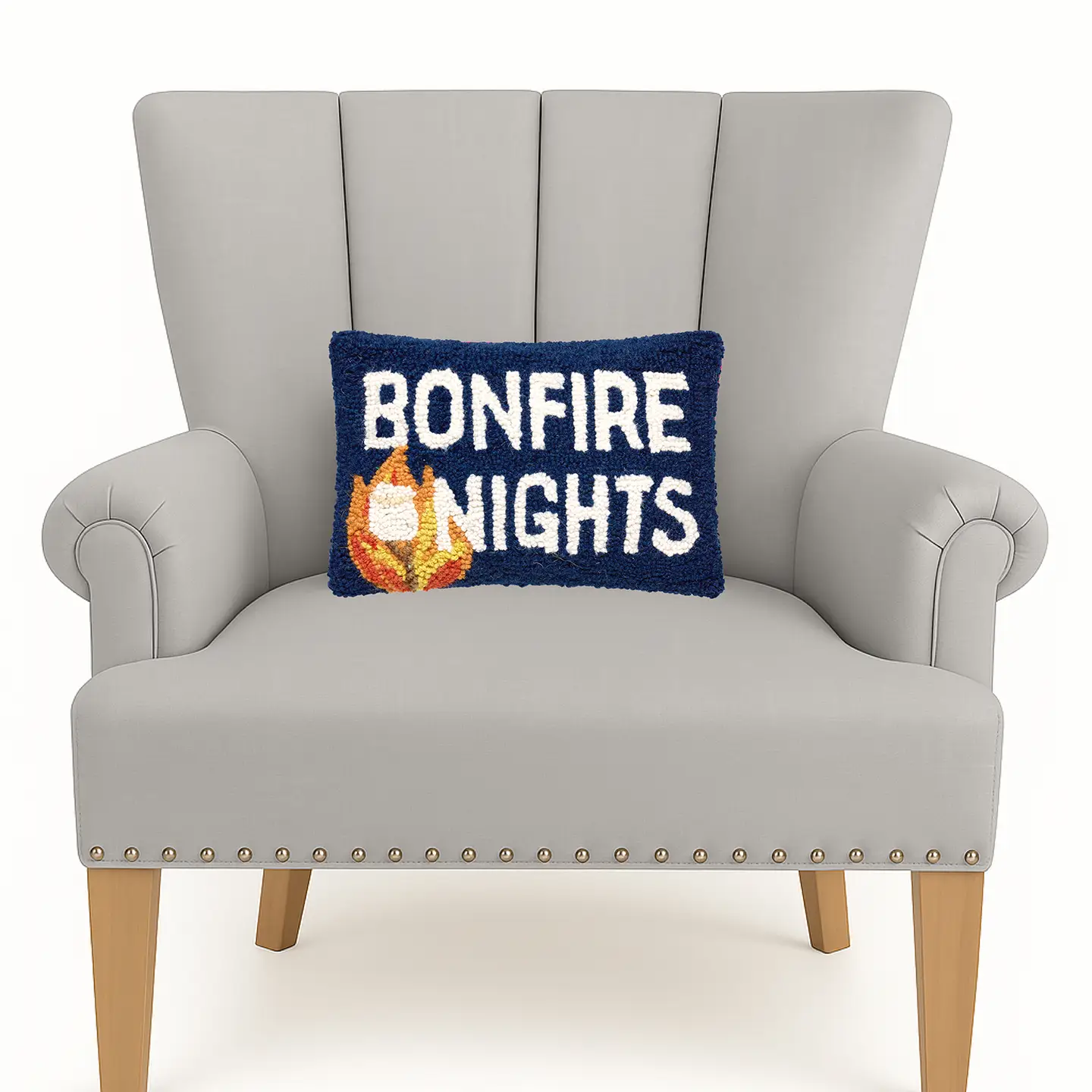 Bonfire Nights Hooked Wool Pillow