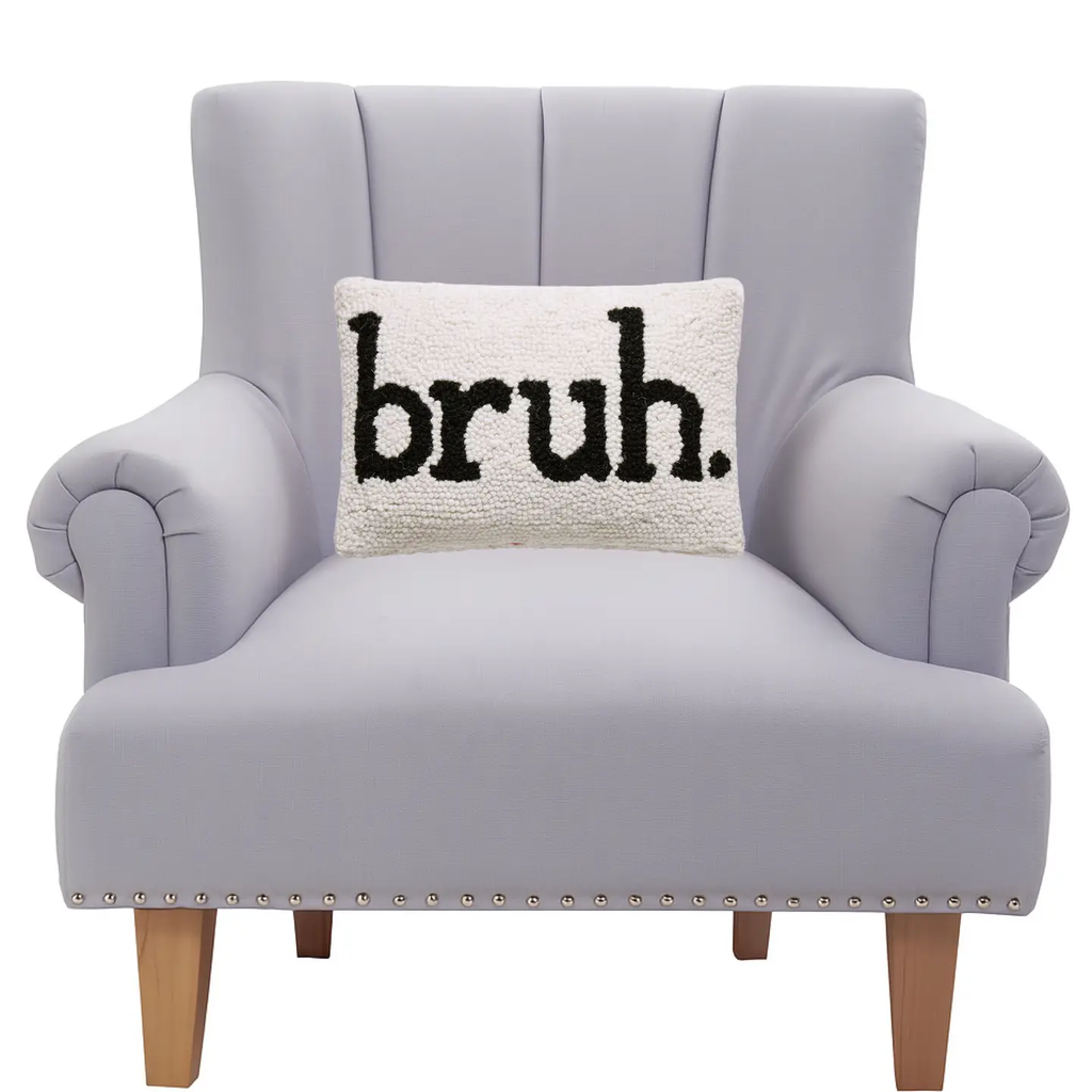 Bruh Hooked Wool Pillow