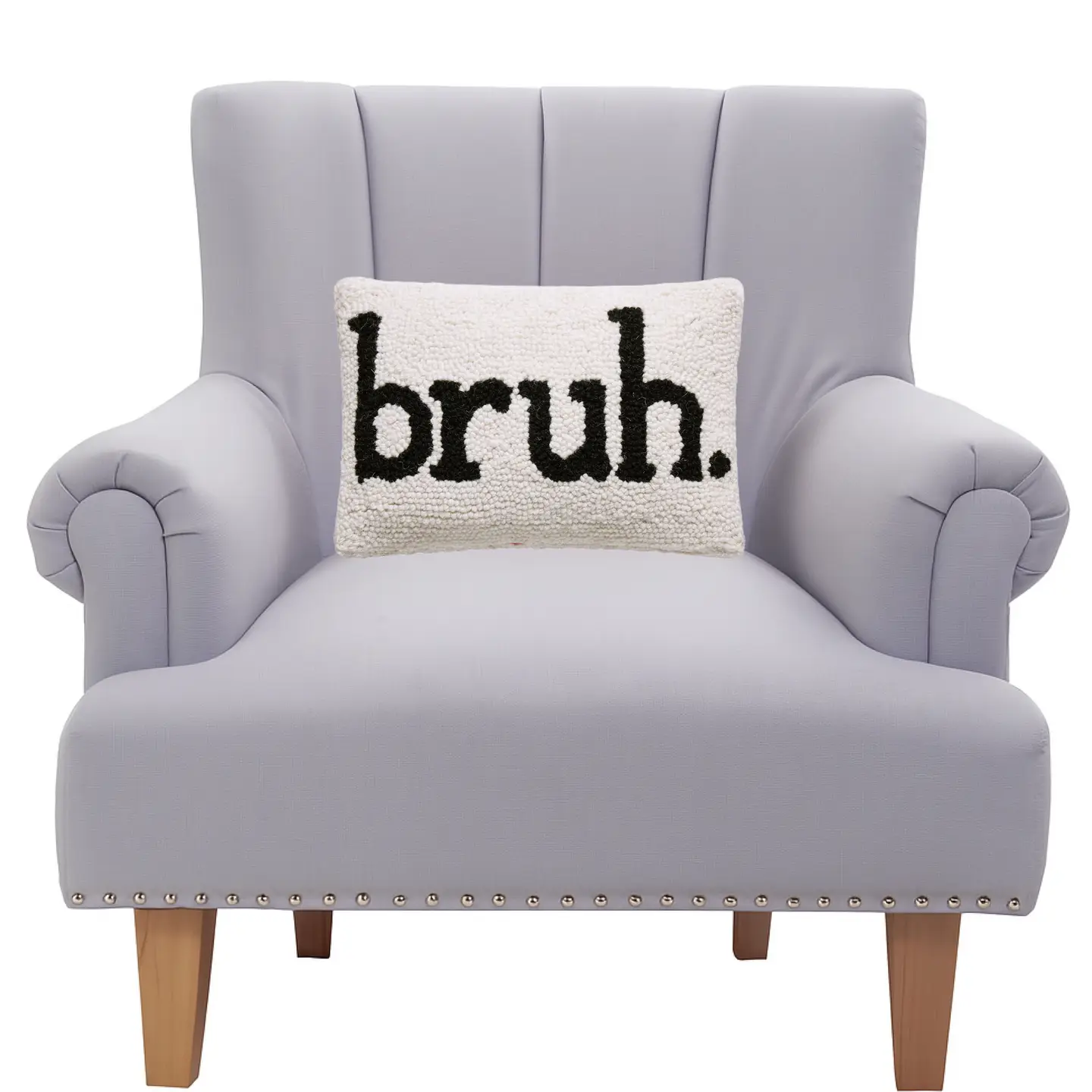 Bruh Hooked Wool Pillow