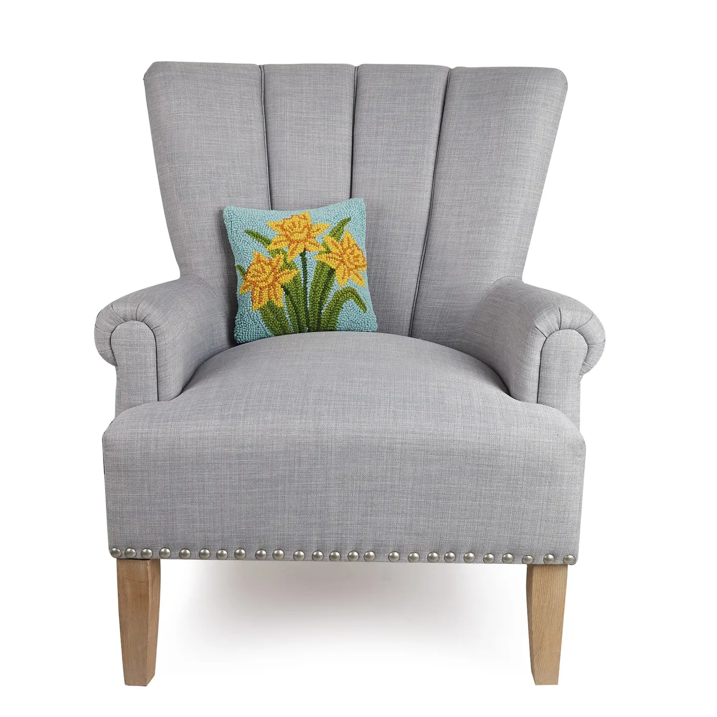 Daffodil Hooked Wool Pillow