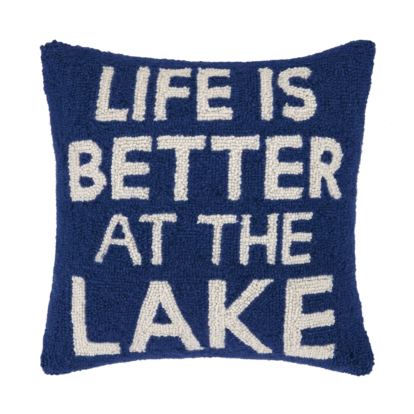 Life is Better at the Lake Hooked Wool Pillow