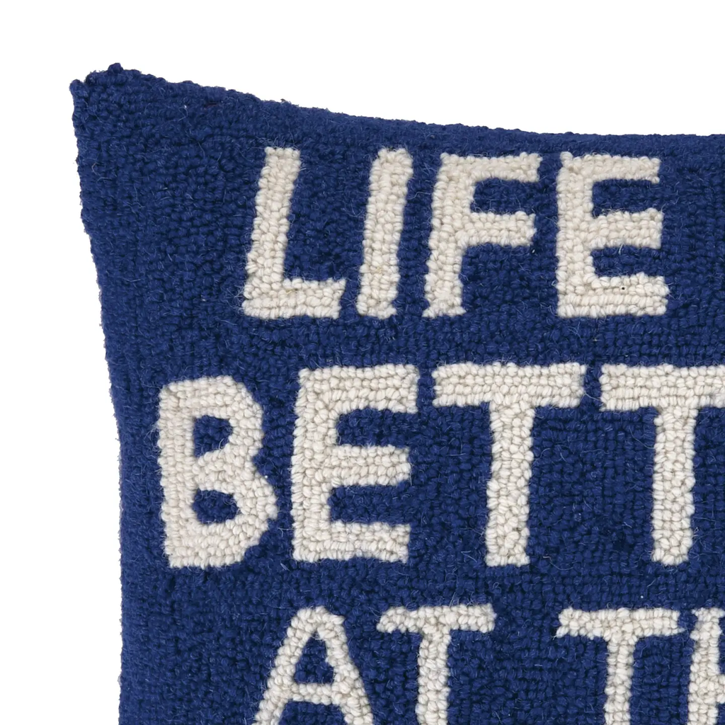 Life is Better at the Lake Hooked Wool Pillow